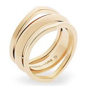 MICHAEL KORS Knife Edge Gold Tone Modern Ring 8